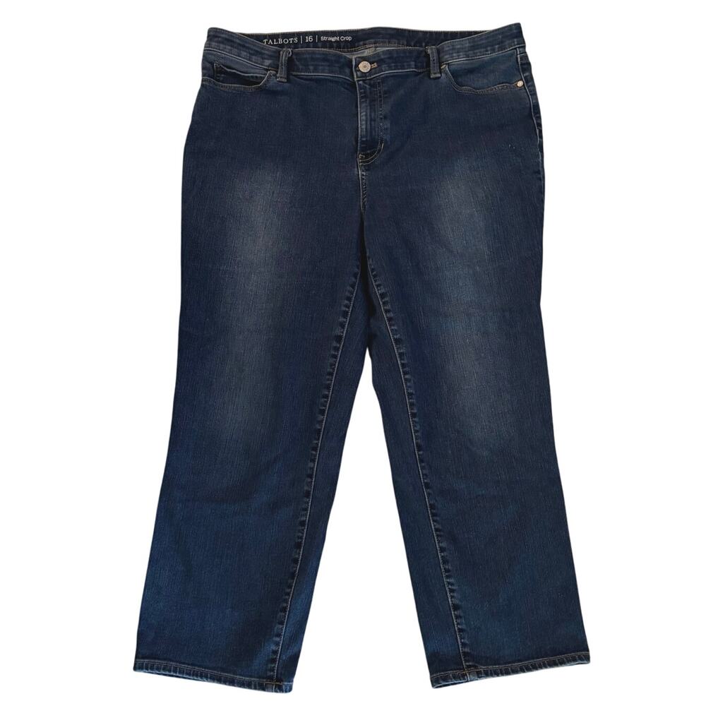 Talbots Plus Size 16 Straight Crop Denim Jeans Cropped